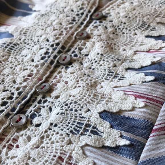 ✨ Xhilaration Indie Pin Striped Lace Bib Dress - Picture 3 of 8